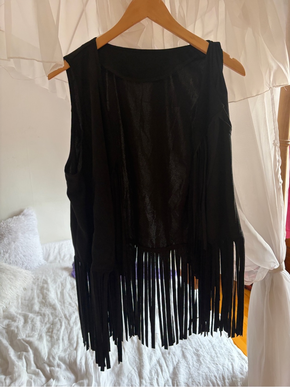 Black Fringe Vest vintage